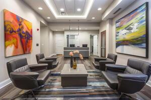 The office lobby at the park at the park apartments in fort worth, tx photo