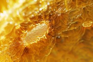 A close up of a yellow surface with a small hole in the middle photo