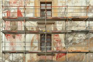 A building with scaffolding on it photo