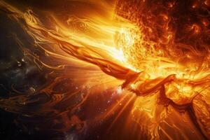 An image of the sun with a fiery glow photo