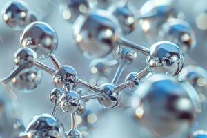 A close up of a molecule structure photo