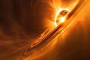 An image of a black hole with a bright light photo