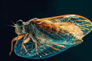 A cicada is flying in the air photo