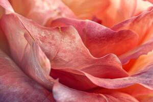 A close up of a pink rose with a red center photo