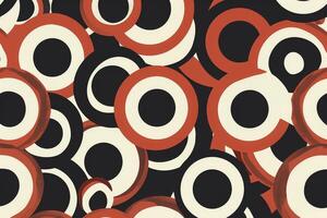 A black and red pattern with circles photo
