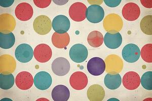 Retro polka dot pattern on a white background photo