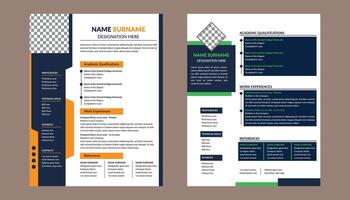 Modern Resume Design in Bundle. Luxurious Template Display for Promotional Campaign. vector