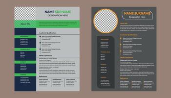 Modern Resume Design in Bundle. Trendy Template Display for Promotional Campaign. vector