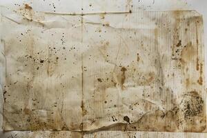 A dirty piece of paper with some stains on it photo