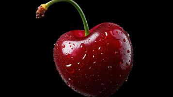 A cherry with water droplets on it photo