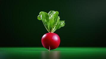 A radish on a green background photo