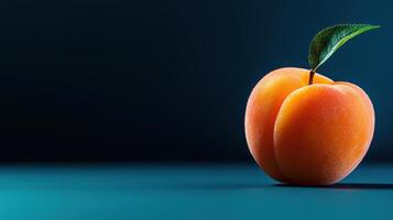 Apricot fruit on blue background photo