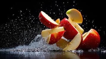 A splash of water on a black background photo