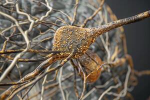 A close up of a brain with a neuron photo