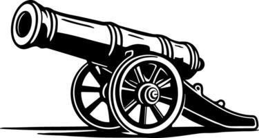 black old cannon without background vector