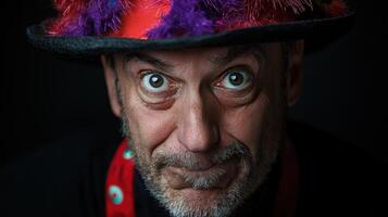 A man with a hat on and a beard photo