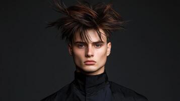 un hombre con un sucio pelo estilo foto