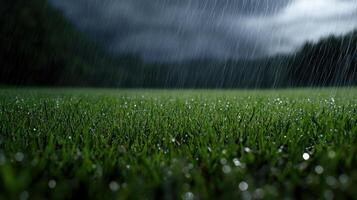 Rain on grass wallpaper photo