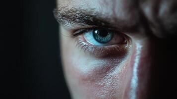 A close up of a man's eyes photo