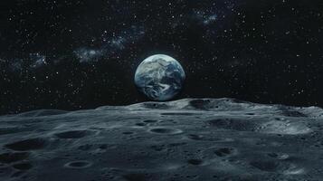 The moon and earth from space photo