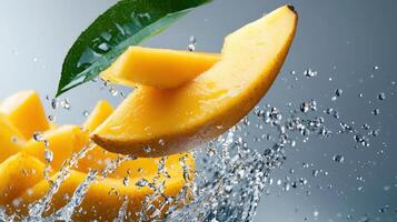 Mango splash water splash photo
