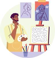 Conceptual artist illustration in flat style vector