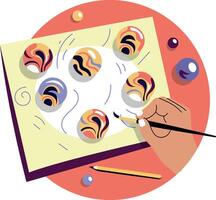 Canvas art illustration in flat style vector