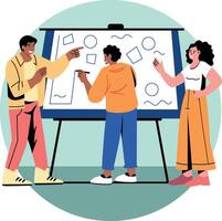 Artwork workshop illustration in flat style vector