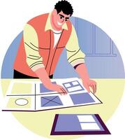 Mockup designer illustration in flat style vector