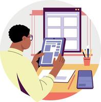 Web designer illustration in flat style vector
