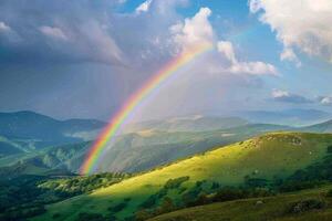Rainbow over the mountains photo