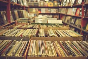 A store filled with vinyl records photo