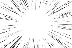 Manga speed lines of radial comic background. Cartoon flash rays of explosion, boom and roar force. Abstract sparks and perspective motion of sound. vector