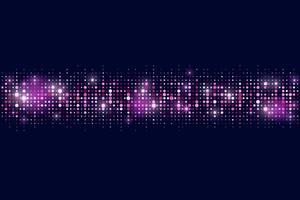 Pink glitter background. Sequins and confetti with falling dust on black background. Rose sparkles and shiny stars abstract border. Bright particles pattern for birthday party decoration. vector