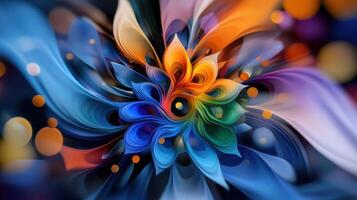 Colorful abstract flower wallpaper photo