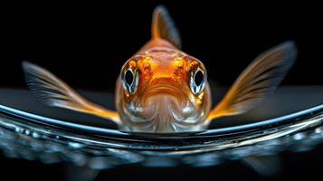 A close up of a fish with its head in the water photo