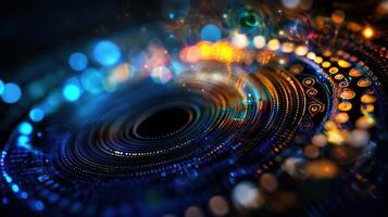 Abstract digital background with lights and circles photo