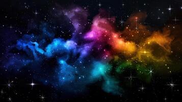 Colorful nebula in space with stars photo