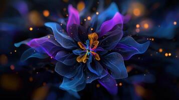 A flower with blue and purple colors photo
