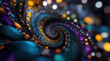 A colorful abstract spiral with many different colors photo