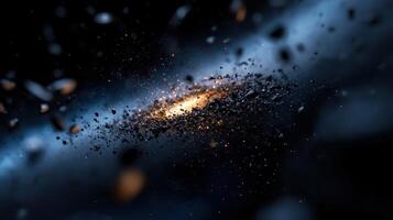 An image of a galaxy with a black hole in the center photo