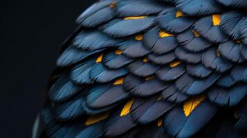 A close up of a bird's feathers photo