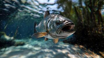 A large fish swimming in the water photo