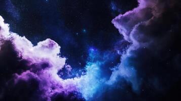 Clouds and stars in the night sky photo