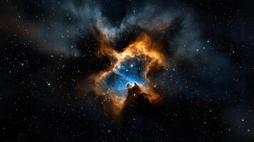The nebula in space with stars and dust photo