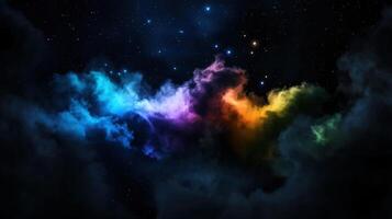 Colorful clouds in the sky with stars photo