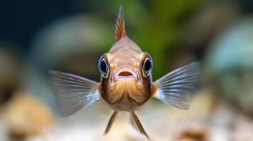 A close up of a fish with its mouth open photo