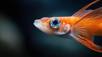 A close up of a fish with bright orange fins photo