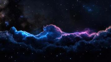 The night sky with clouds and stars photo