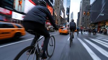 Cycling in new york city photo